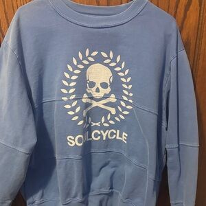 SoulCycle Women’s Crewneck Sweater in Blue with Skull Design